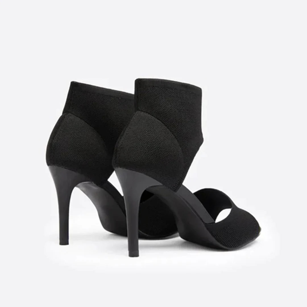 Women's Sandals with Strappy Upper and High Heel