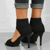 Women's Sandals with Strappy Upper and High Heel