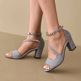 Women's Orthopedic Sandals with Block Heel and Adjustable Strap