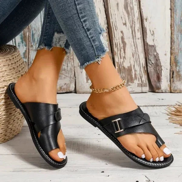 Women's Orthopedic Sandals with Arch Support and Leather Upper