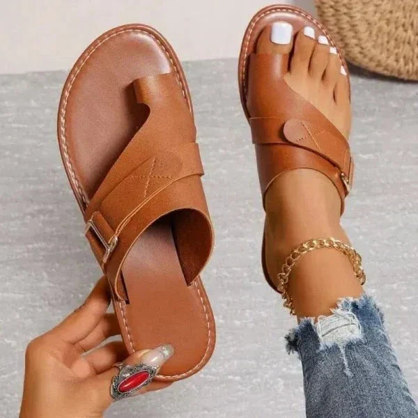Women's Orthopedic Sandals with Arch Support and Leather Upper