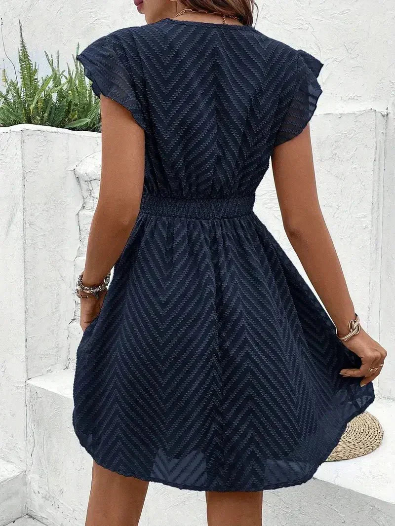 Women's Dress | Flutter Sleeve  V-Neck Mini