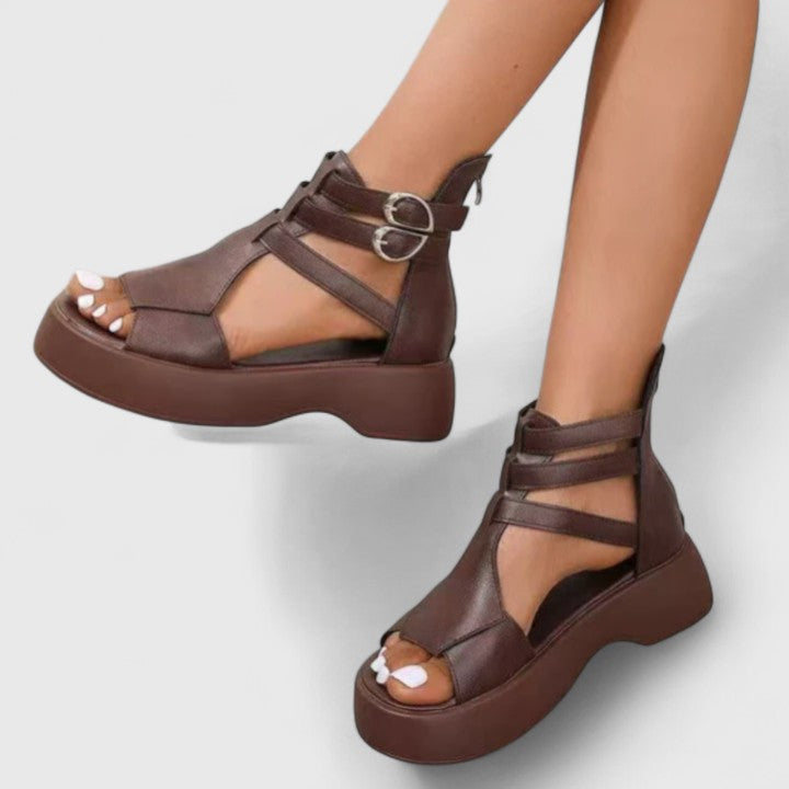 Womens Orthopedic Sandals with Platform Sole and Ankle Strap