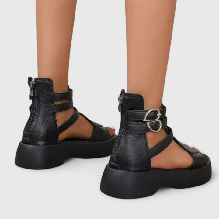 Womens Orthopedic Sandals with Platform Sole and Ankle Strap