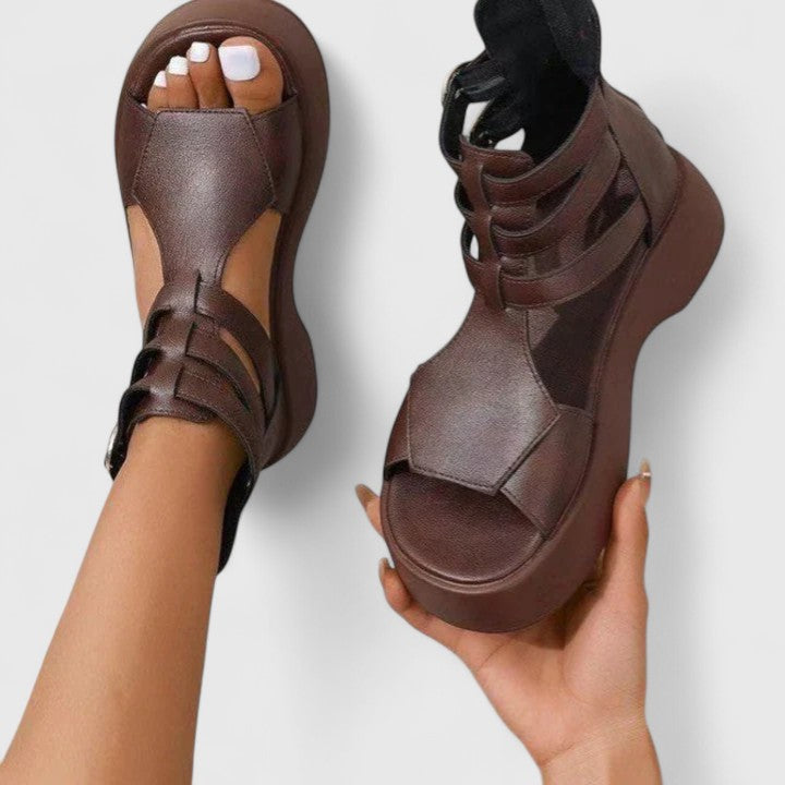 Womens Orthopedic Sandals with Platform Sole and Ankle Strap