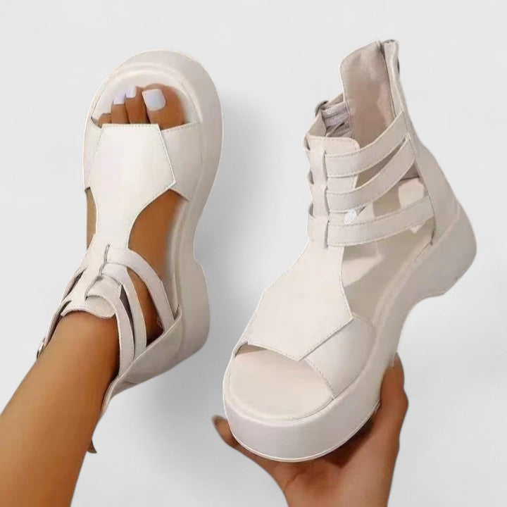 Womens Orthopedic Sandals with Platform Sole and Ankle Strap