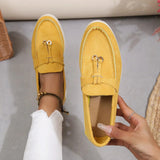 Women's Loafers with Slip On and Suede Finish
